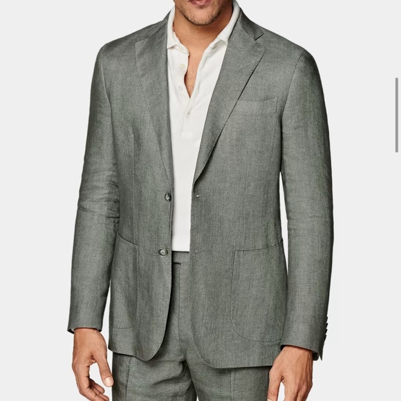 Suitsupply Mid Green Havana Linen Blazer Size 36 - Picture 1 of 13
